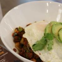 South Of The Border · Chorizo, grilled jalapeños, avocado, cilantro, bell peppers, onions, any style egg, monterey...
