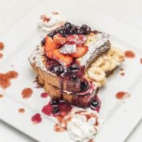 Very Berry French Toast

 · Texas Style French Toast stuffed with Ms. Mary's own cheese mix and banana, topped with stra...