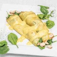 Chicken Florentine Crepes · Chicken Florentine Crepes (The People's Choice) French homemade crepes stuffed with Swiss, m...