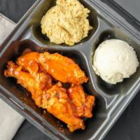 6 Hot Wings Party Size 2 Sides W/Cornbread · 