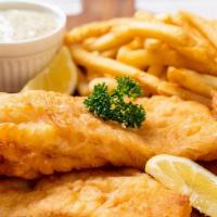 Fish & Chips · 3 pieces of beer battered Icelandic cod or slightly spicy red-fish, deep fried to perfection...