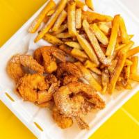 Jumbo Shrimp · Mixed with your choice of fish wings or oyster.