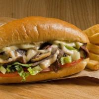 Bbq Chicken Philly Steak Sandwich · Delicious juicy buffalo chicken philly steak sandwich made with caramelized onions, bell pep...