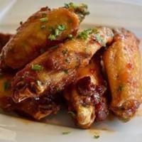 Chicken Wings(6) · Breaded or unbreaded. BBQ, buffalo, Cajun, lemon pepper, sweet Thai chili.