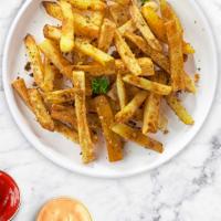 Anti-Vampire Fries · (Vegetarian) Idaho potato fries cooked until golden brown and garnished with salt and garlic.