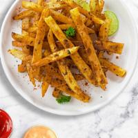 Fuel Fries · (Vegetarian) Idaho potato fries cooked until golden brown and garnished with salt and cajun ...