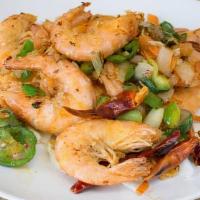 Salt & Pepper Shrimp · Spicy. Shrimp with selection of no shell or shell. Served with steamed rice.