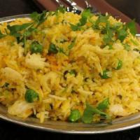 Pulao · Vegan or gluten-free. Saffron-infused basmati rice steamed with green peas, mixed vegetables...