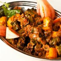 Bhindi Masala · Vegan or gluten-free. Fresh okra sautéed with olive oil, onions, tomatoes, and North Indian ...