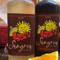 16 Oz. Sangria (To Go) · APPROX. (2) Small Sangrias.. Our sangria features a perfect blend of red wine with a touch o...