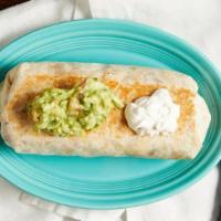 Burrito Ala · Filled with beans, lettuce, tomato and your choice of ground beef, chicken, flank steak or p...