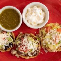 Orden De Sopes · Taste the authentic Mexican snack characterized by its distinctive pinched up rim which hold...