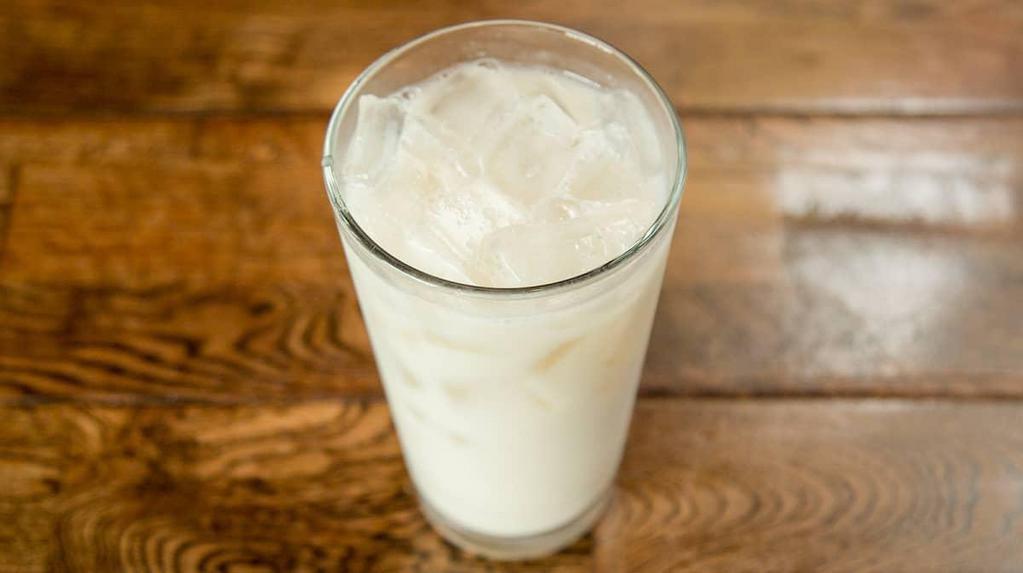 Horchata · Sweet, traditional Mexican beverage. Horchata is made from rice, milk, vanilla, and cinnamon with hints of almonds.
