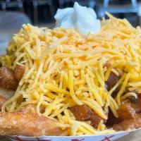 Beer Gut Fries · House seasoned french fries. Smothered in our award winning Beer Gut Chili, cheddar cheese, ...