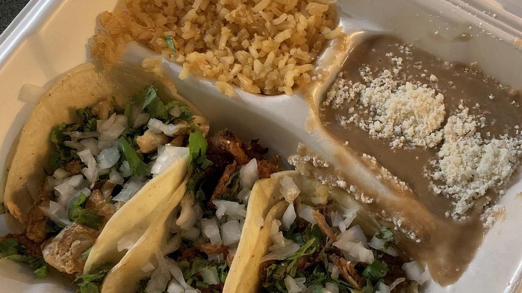  3 Street Tacos Rice And Beans · 