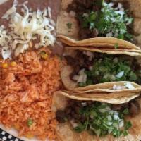 Taco Dinner · AMERICAN STYLE: FLOUR TORTILLA - LETTUCE, TOMATO & CHEESEMEXICAN STYLE: CORN TORTILLA – ONI...