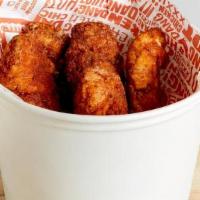 Jumbo Tender Bucket W/ 4 Sides · 10 Jumbo Tenders with 4 sides, bread, pickles, and sauce!