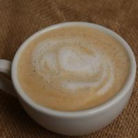 Cappuccino · Double shot of espresso with a layer of velvety steamed milk and a layer of microfoam on top...