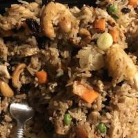 Thai Fried Rice · Gluten-free. Thai-style fried rice with egg, carrot, peas, and green onion.