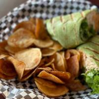 Bacon Ranch Chicken Wrap · Grilled chicken breast served with lettuce, tomato, bacon, ranch dressing and mixed cheese.