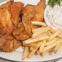 Broasted Half Chicken · Four pieces of chicken deep-fried under pressure to seal in the natural juices. Served with ...
