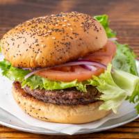 Classic Burger · Served plain or with cheese. Topped with lettuce, tomato & red onion.

Consuming raw or unde...
