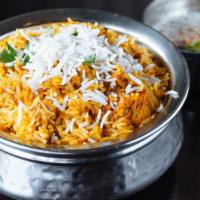 Vegetable Biriyani · Classic dish of curried rice with vegetables.