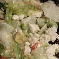 Side Salad · Fresh greens, green peppers, roma tomatoes, onions and select blended cheeses along side two...