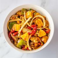 Sweet And Sour Bowl · Your choice of protein with roasted red peppers, green peppers, yellow onions, and pineapple...