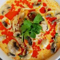 Tom Kha Soup · choice of chicken or tofu with coconut milk with lemongrass, galanga root, kaffir lime leaf,...