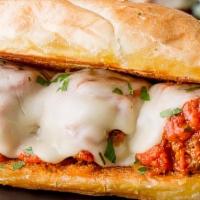 Meatball Sandwiches · 24 meatballs in homemade marinara sauce with French bread Side of marinara sauce for topping...