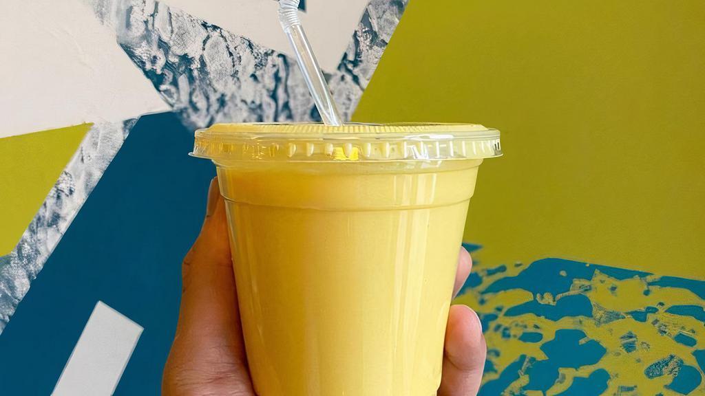 Mango Lassi · Our dessert smoothie with mangos and tangy yogurt.