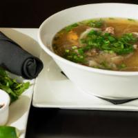 Pho · Thinly sliced steak and Vietnamese noodles in rich beef broth. Bean sprout, basil, cilantro,...