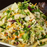 Vietnamese Chicken Salad · Poached chicken breast with cabbage, carrot, mint, cilantro, and sweet chili-lime dressing. ...