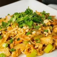 Pad Thai · Carrot, celery, scallion, bean sprouts, and egg, tossed with rice noodles.