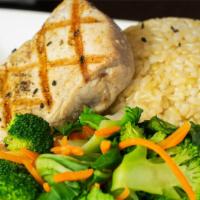 Grilled Yellowfin Tuna · Orange soy glaze served with steamed vegetables.


Consuming raw or undercooked seafood may ...