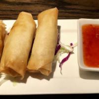 Spring Rolls (3) · Clear noodles, cabbage, carrot and shiitake mushroom with sweet chili sauce.