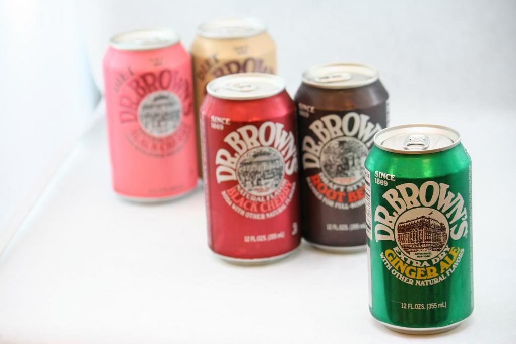 Brown Canned Soda. · Hard-to-find Dr. Brown Sodas - Black Cherry, Ginger Ale, Cel-Ray, Cream Soda, Diet Black Cherry, Diet Cream Soda