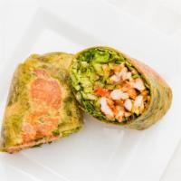 Shrimp Burrito · our blackened Guajillo Shrimp, lettuce, pico de gallo, avocado