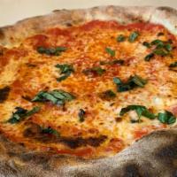 Pizza Margherita · Mozzarella, San Marzano Tomato Sauce, Fresh Basil.