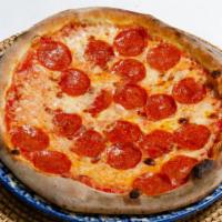 Pizza Pepperoni · Mozzarella, Pepperoni, San Marzano Tomato Sauce.
