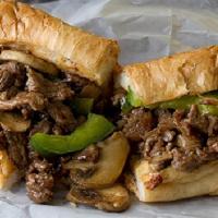 Philly Steak · With sautéed onions, green peppers, and mozzarella cheese on french bread.