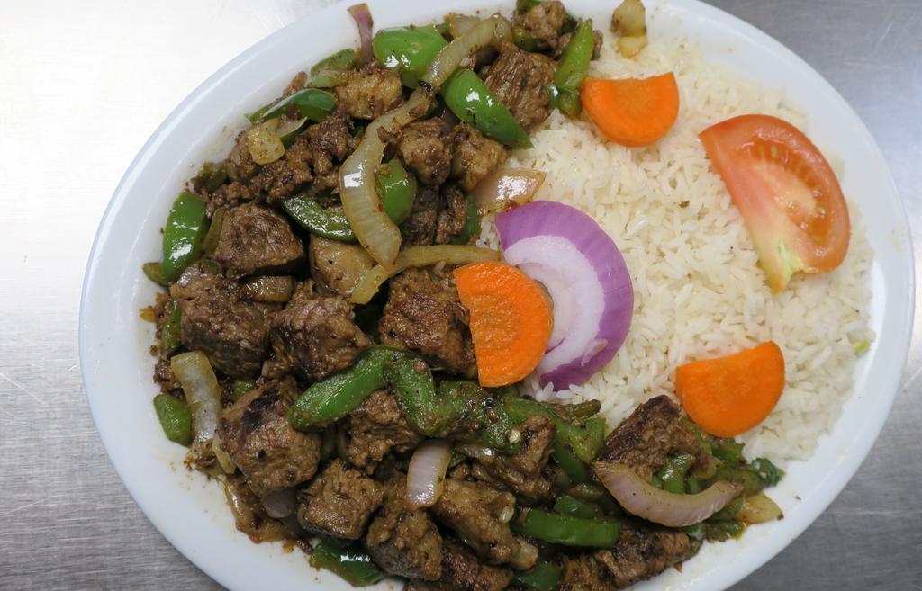 Beef Tips & Rice · Add another meat for an additional charge.