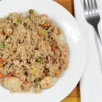 Pineapple Fried Rice · Fried-rice with pineapple, peas, carrots and cashew nut.