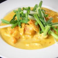 Vegan Yellow Coconut Curry · Creamy coconut curry mixed with boiled sweet potatoes and green onions to make the ultimate ...