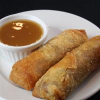 2 Chicken Or Vegetarian Egg Rolls · 2 rolls. Crispy deep-fried rice wrapper stuffed with thin vermicelli noodles, carrots, and c...