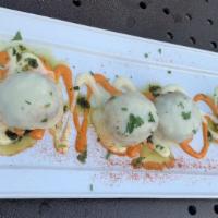 Stuffed Mushrooms & Cheese · Gluten free. Fresh mushrooms stuffed with fresh ground pork and our special blend of herbs a...