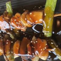 Chicken Yakitori · Japanese kebabs! Skewered chicken with asparagus, mushroom, onion, teriyaki sauce and sesame...