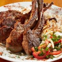 Lamb Chops (5 Pieces) · 5 Pieces of Rack cut chops marinated and grilled to perfection (contains peanut).