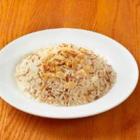 Side Rice · Rice with vermicelli noodles topped with slivered almonds.